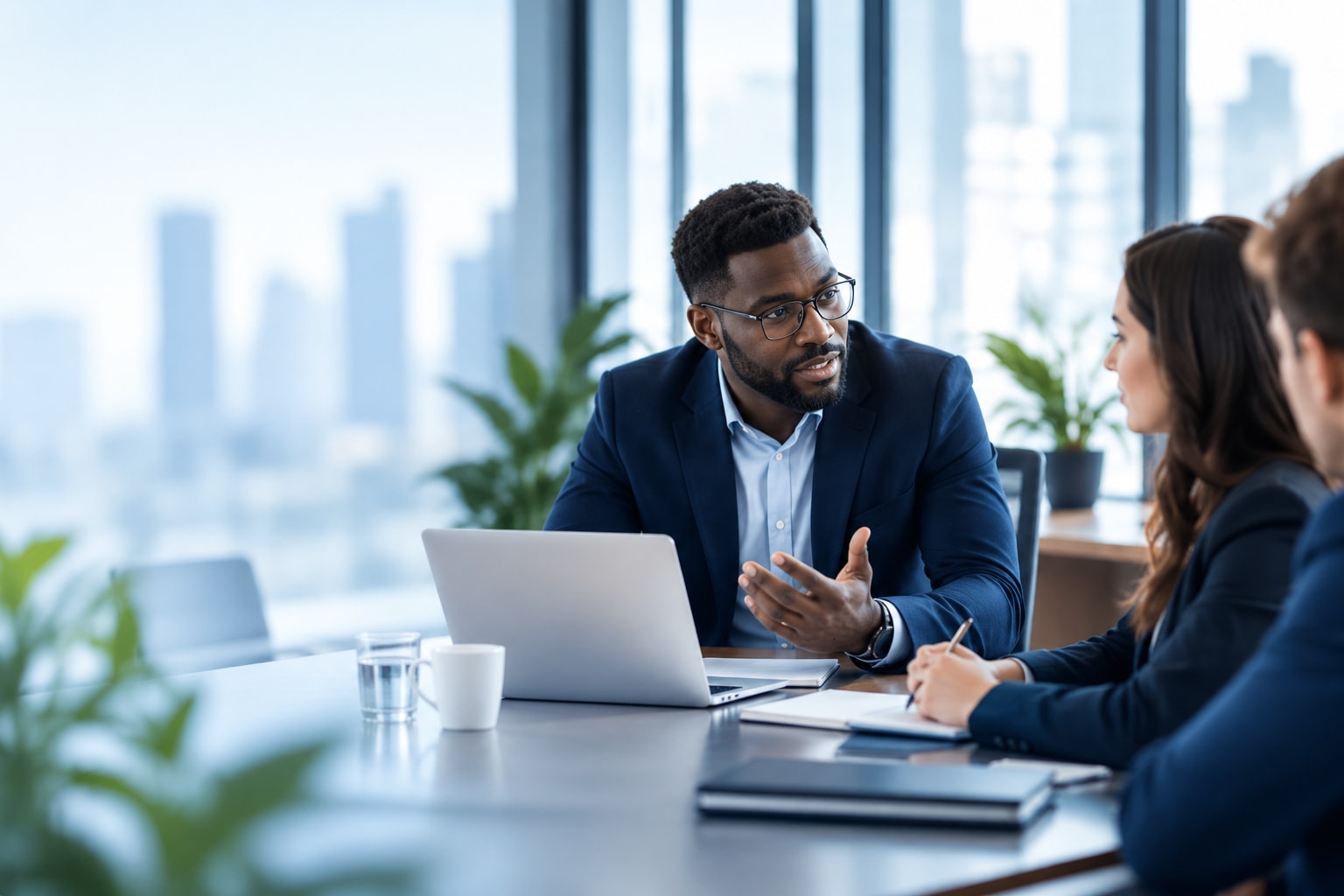 Un échange entre professionnels autour d’un projet.